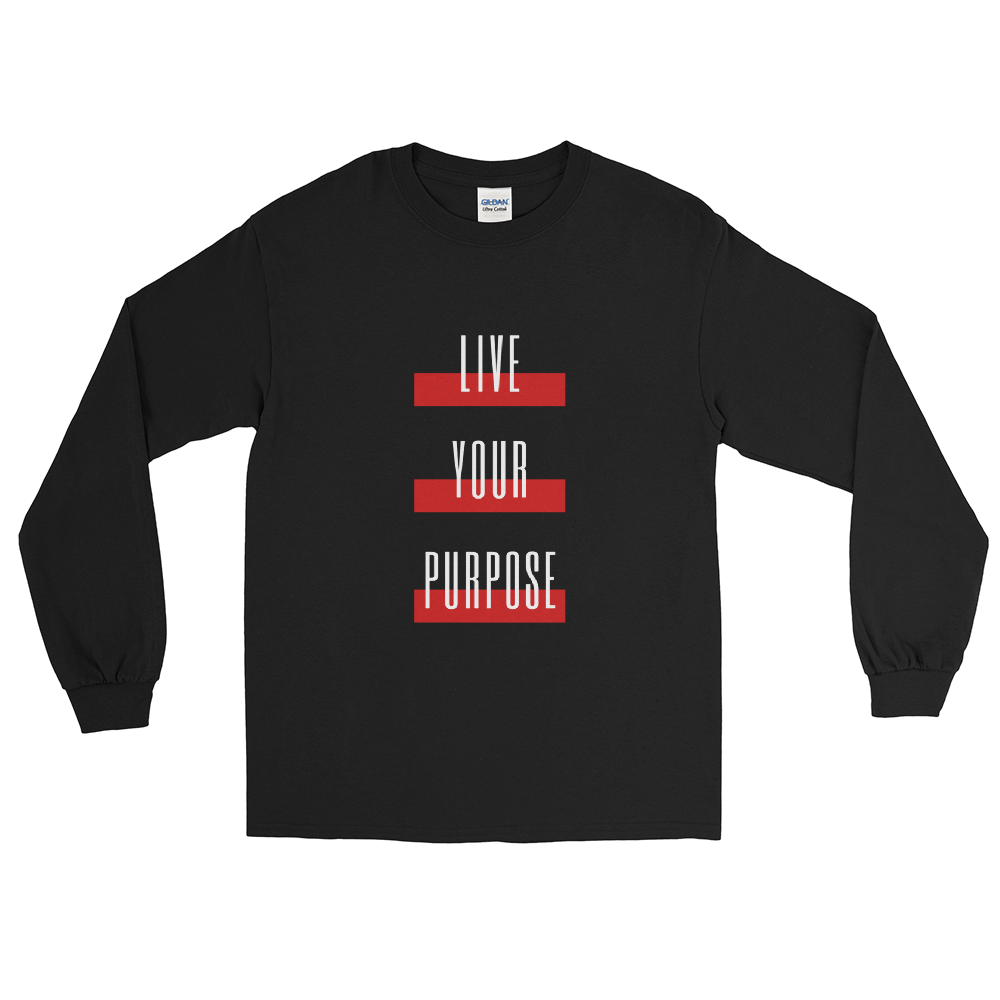 Live Your Purpose Unisex Long Sleeve Shirt Black & Red