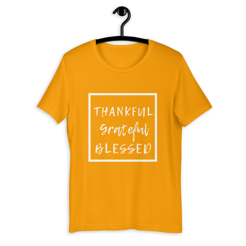 Grateful Thankful Blessed Short-Sleeve Unisex T-Shirt