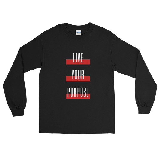 Live Your Purpose Unisex Long Sleeve Shirt Black & Red